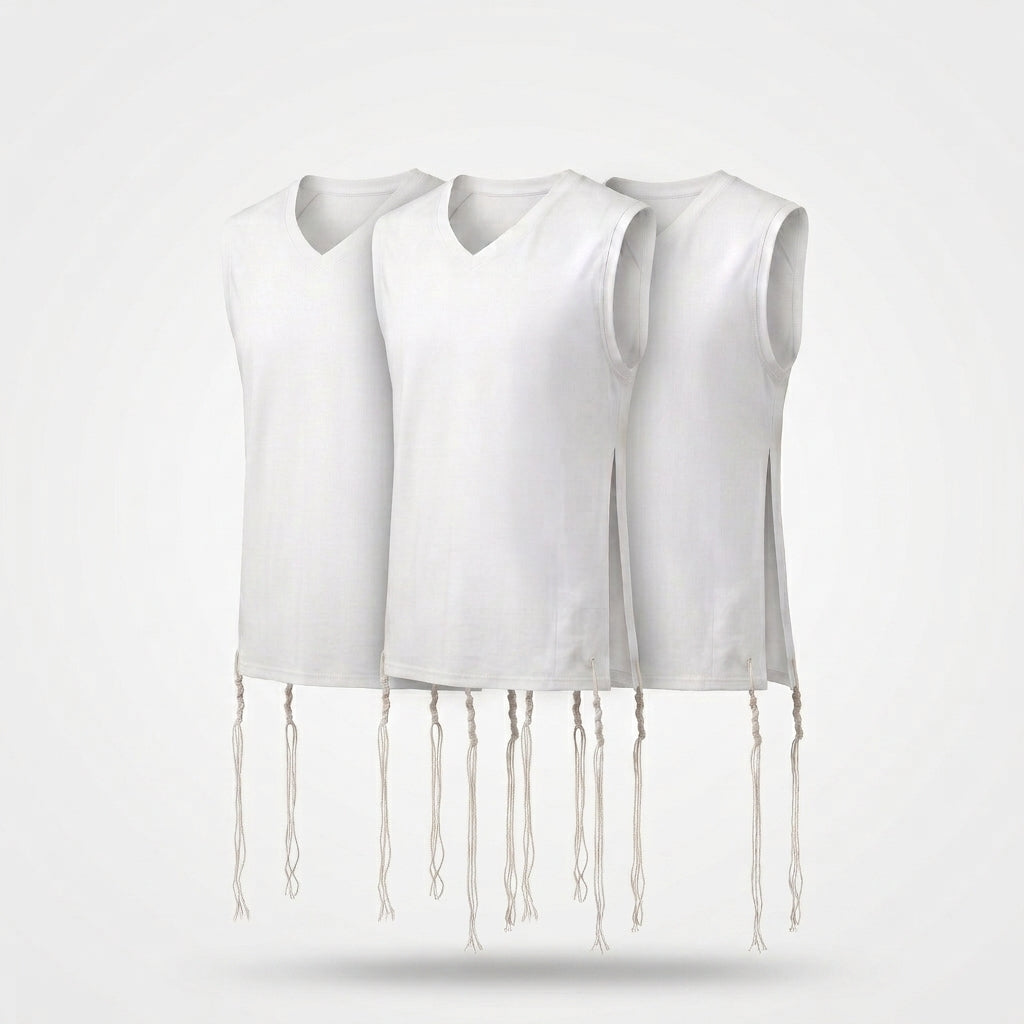 Youth Tzitzit 3-Pack - V-Neck (Sleeveless)