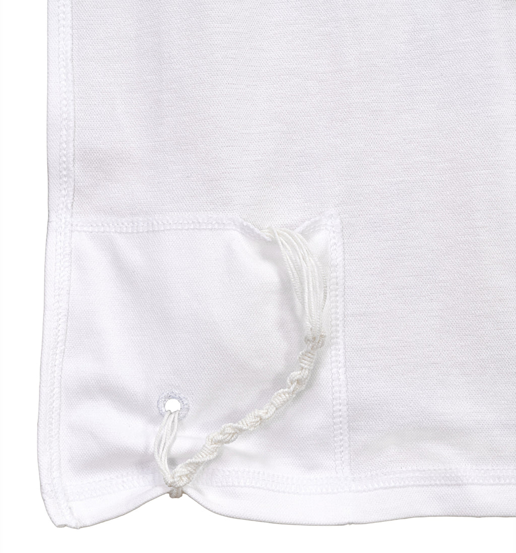 Short-Sleeve Sefard Tzitzit – Adult – Crew Neck – White